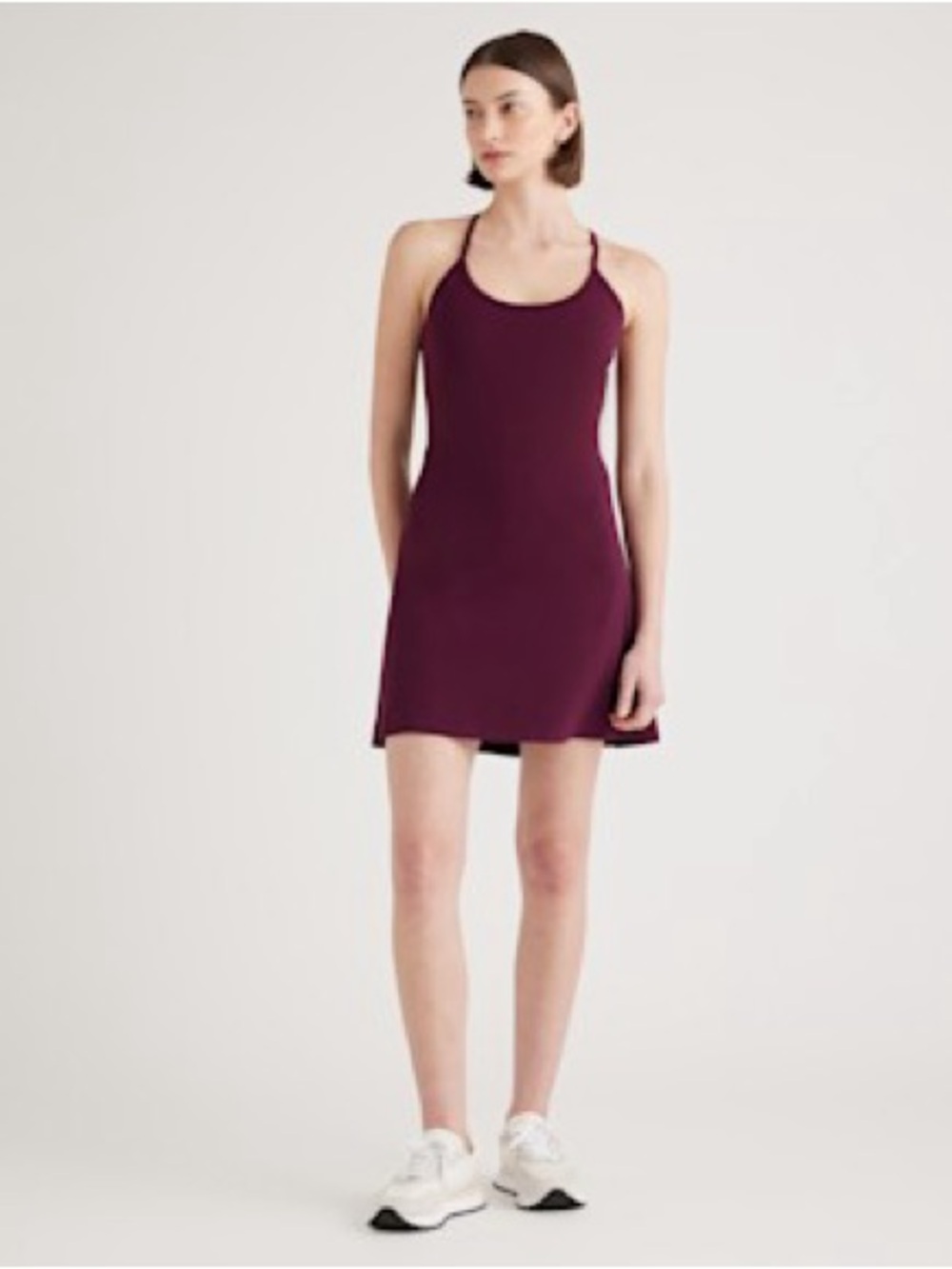 Quince Ultra-Form Active Dress Plum‎ Size S Built In Shorts